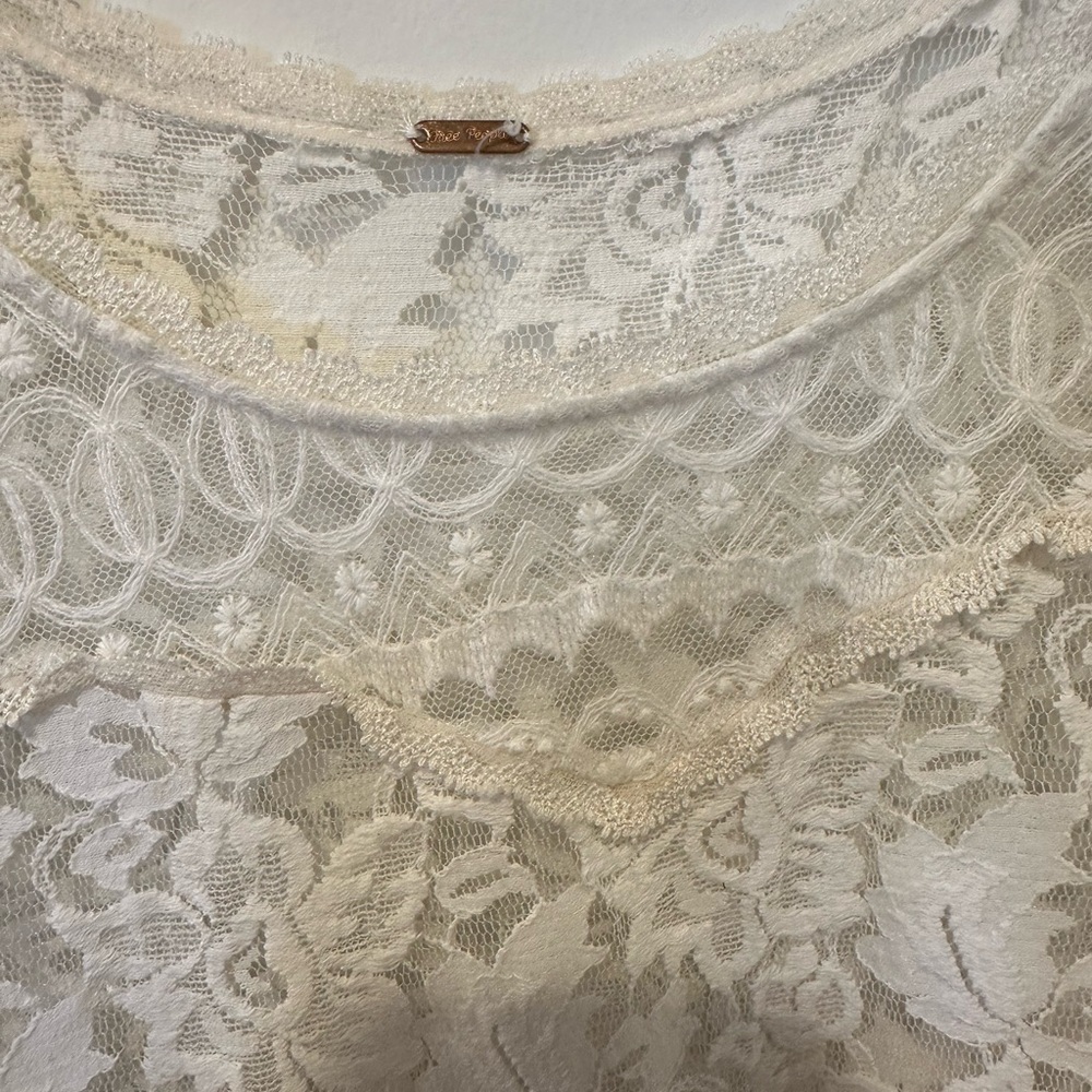 Free People Cream Lace Tunic - Picture 6 of 8